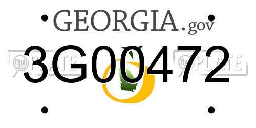 3G00472 Georgia License Plate