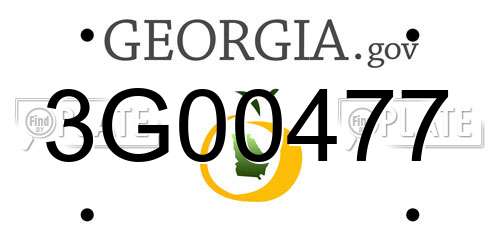 3G00477 Georgia License Plate