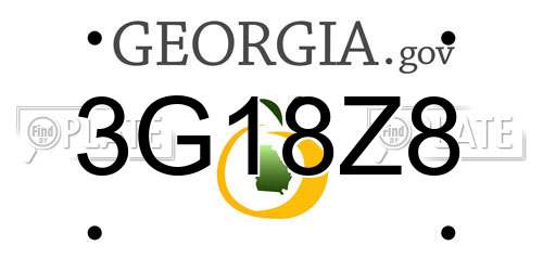 3G18Z8 Georgia License Plate