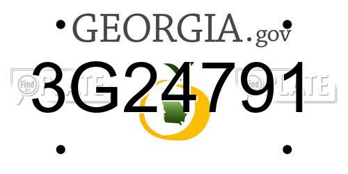 3G24791 Georgia License Plate