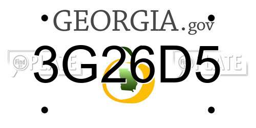 3G26D5 Georgia License Plate