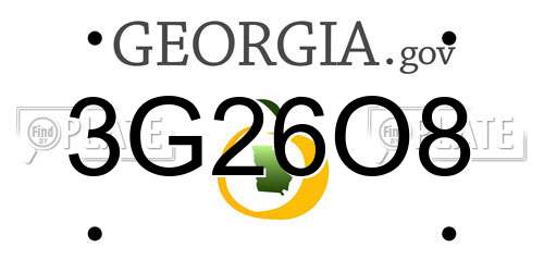 3G26O8 Georgia License Plate