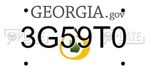 3G59T0 Georgia License Plate