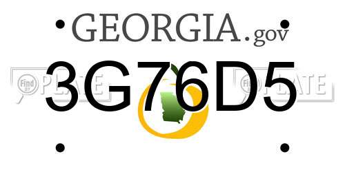 3G76D5 Georgia License Plate