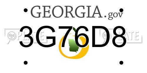 3G76D8 Georgia License Plate