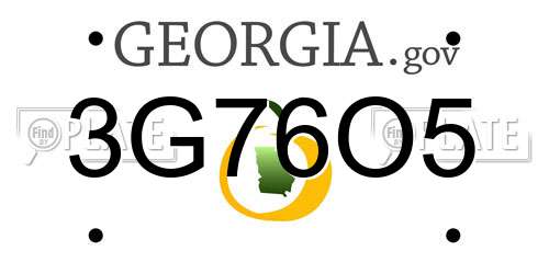 3G76O5 Georgia License Plate