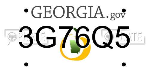3G76Q5 Georgia License Plate