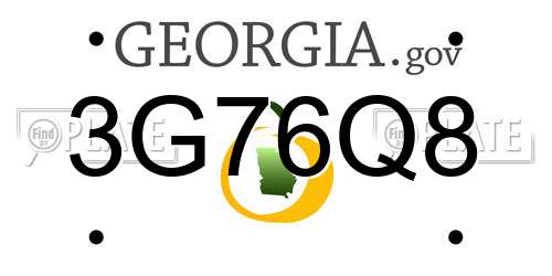 3G76Q8 Georgia License Plate