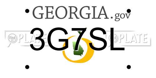 3G7SL Georgia License Plate