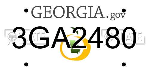 3GA2480 Georgia License Plate