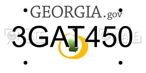 3GAT450 Georgia License Plate
