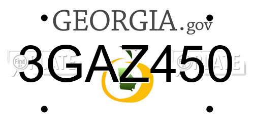 3GAZ450 Georgia License Plate
