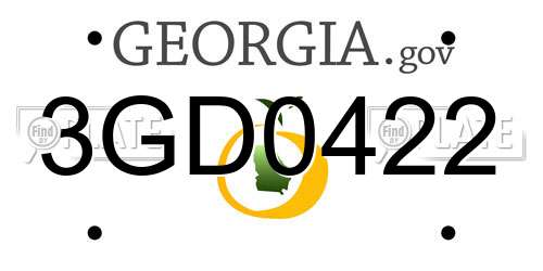 3GD0422 Georgia License Plate