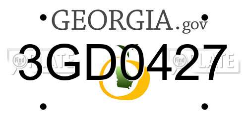 3GD0427 Georgia License Plate