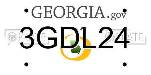 3GDL24 Georgia License Plate