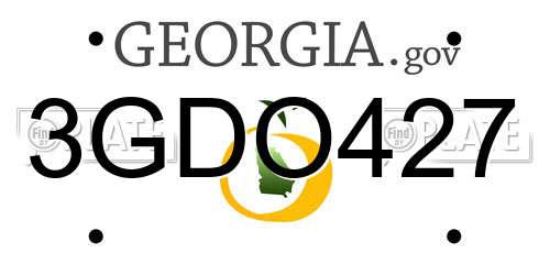 3GDO427 Georgia License Plate