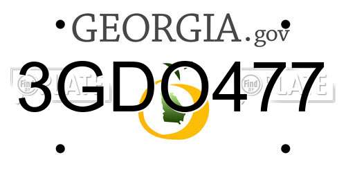 3GDO477 Georgia License Plate
