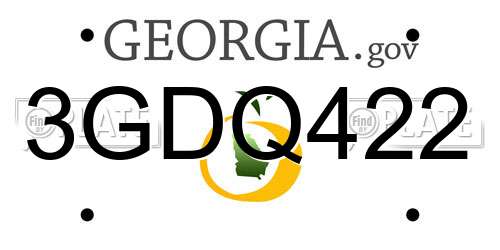 3GDQ422 Georgia License Plate
