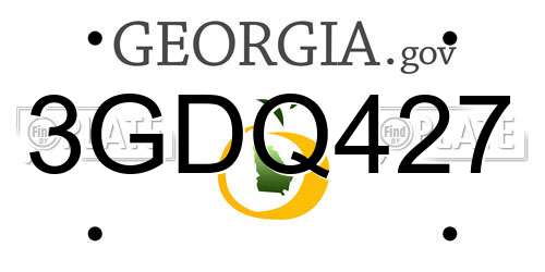 3GDQ427 Georgia License Plate