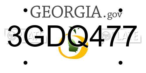 3GDQ477 Georgia License Plate