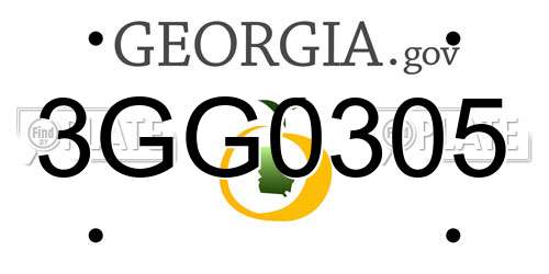 3GG0305 Georgia License Plate