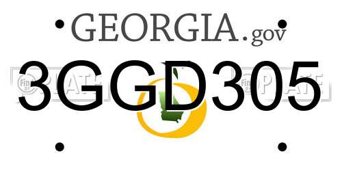 3GGD305 Georgia License Plate