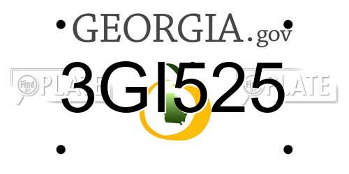 3GI525 Georgia License Plate