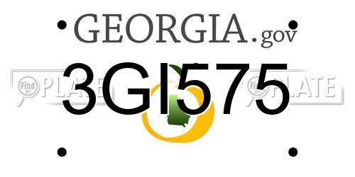 3GI575 Georgia License Plate