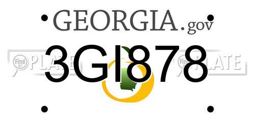 3GI878 Georgia License Plate