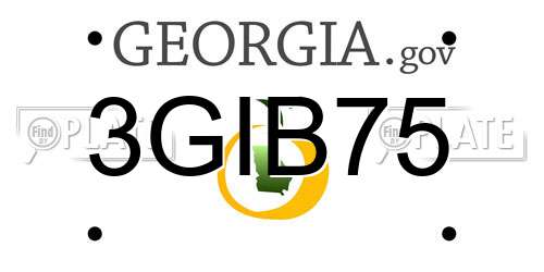 3GIB75 Georgia License Plate