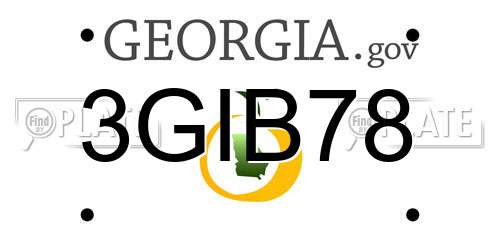3GIB78 Georgia License Plate