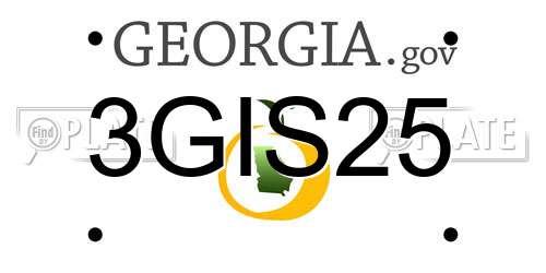 3GIS25 Georgia License Plate