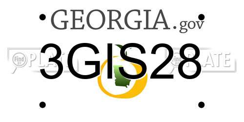 3GIS28 Georgia License Plate