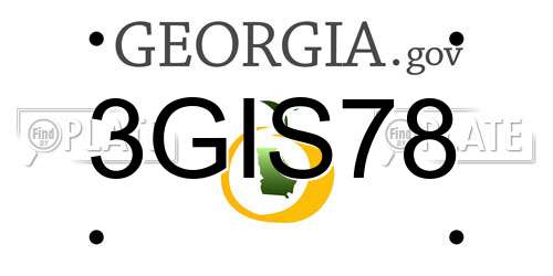 3GIS78 Georgia License Plate