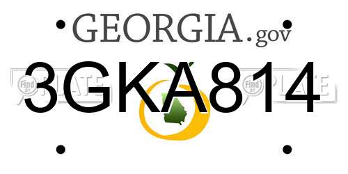 3GKA814 Georgia License Plate