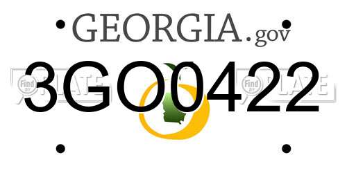 3GO0422 Georgia License Plate