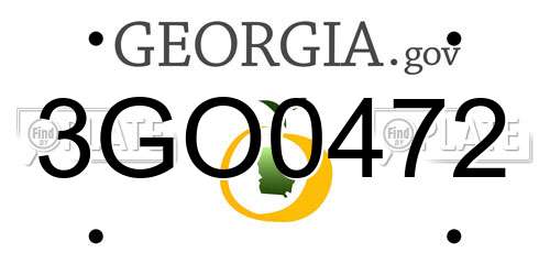 3GO0472 Georgia License Plate