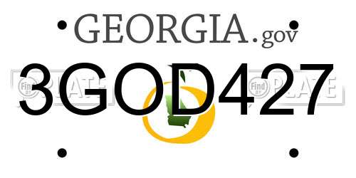 3GOD427 Georgia License Plate