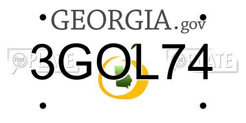 3GOL74 Georgia License Plate