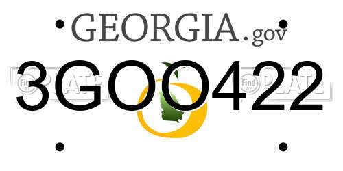 3GOO422 Georgia License Plate
