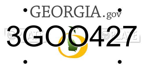 3GOO427 Georgia License Plate