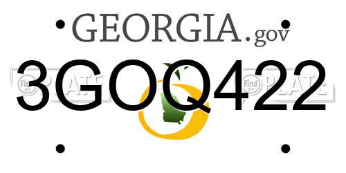 3GOQ422 Georgia License Plate