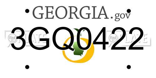 3GQ0422 Georgia License Plate