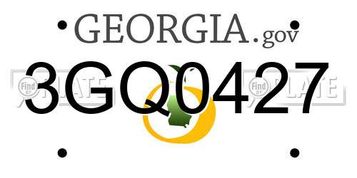 3GQ0427 Georgia License Plate