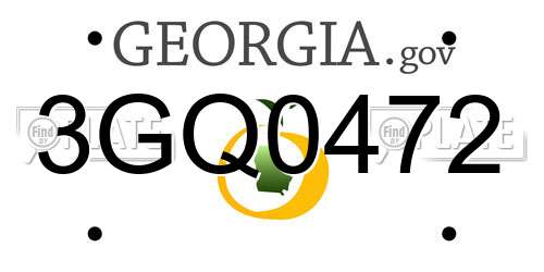 3GQ0472 Georgia License Plate