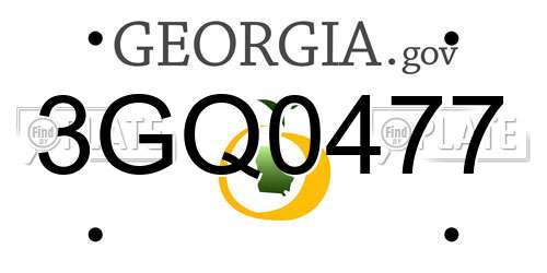 3GQ0477 Georgia License Plate