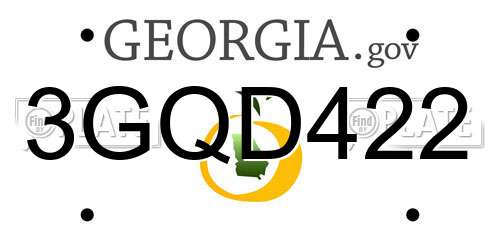 3GQD422 Georgia License Plate