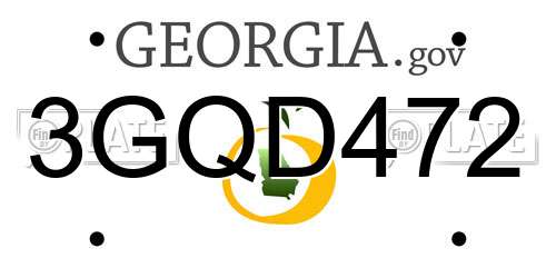 3GQD472 Georgia License Plate