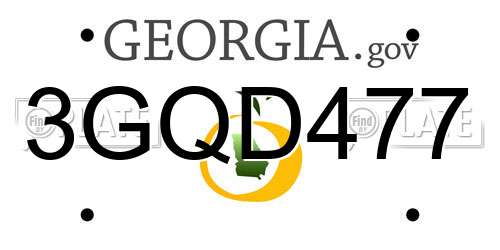 3GQD477 Georgia License Plate