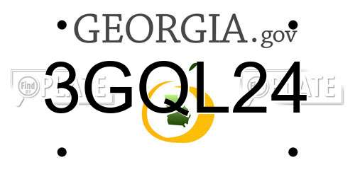 3GQL24 Georgia License Plate